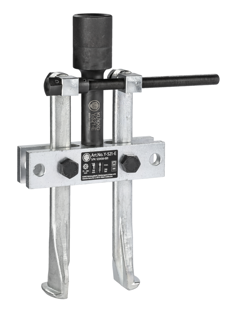 kukko y-521-e internal extractor ø 75-230 mm for extracting internal bearings, bearing outer rings, and bushings in crafts, workshops, and industry