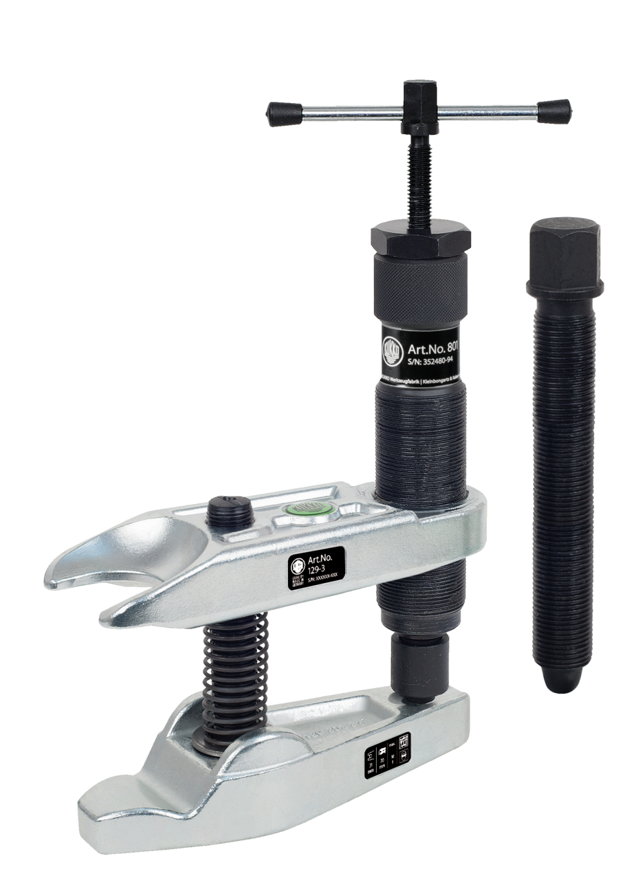 kukko 129-3-h ball joint ejector with short hydraulic spindle for extraction processes with a pulling force of up to 10 tons and/or in tight space conditions, the mec