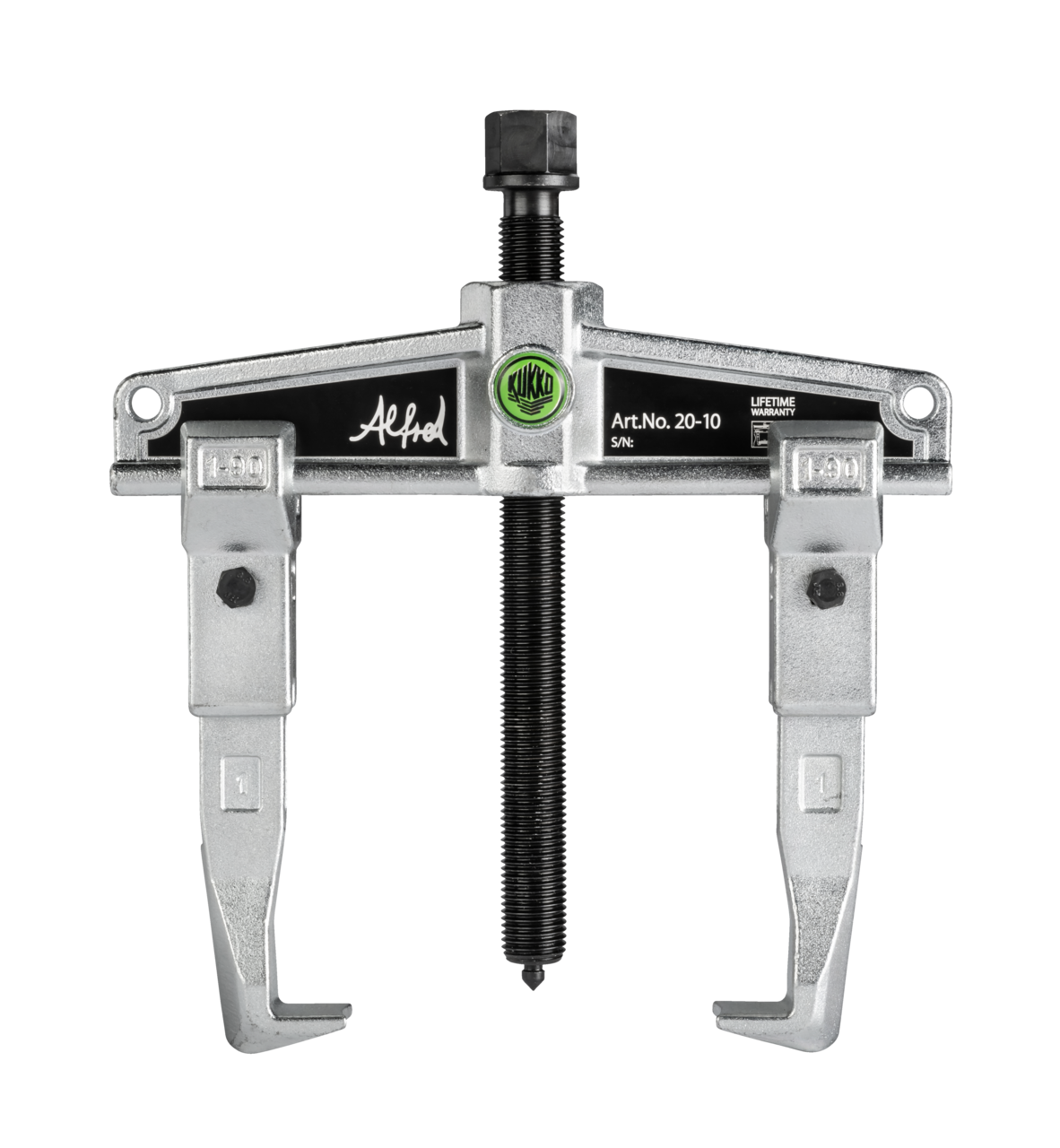 kukko 20-3-5 2-jaw universal puller, up to 250 mm spread, 500 mm reach with extended jaws for pulling out deeply seated bearings, gears, and disks in all common sizes for crafts, workshops, and