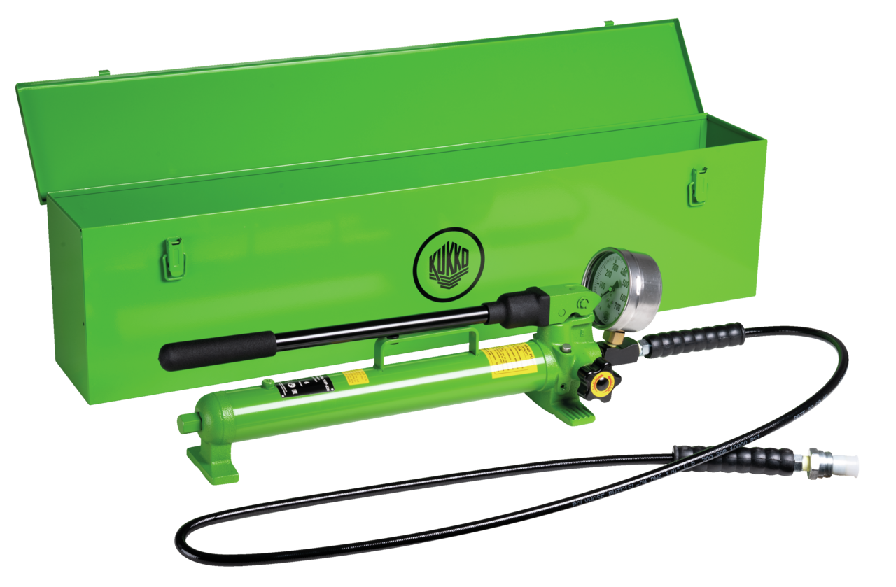 kukko yhp-326 hand pump with hose, pressure gauge, metal case for durability and user-friendliness