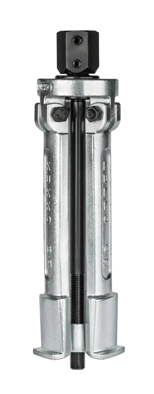Heavy-duty steel puller tool with threaded central shaft and clamping arms