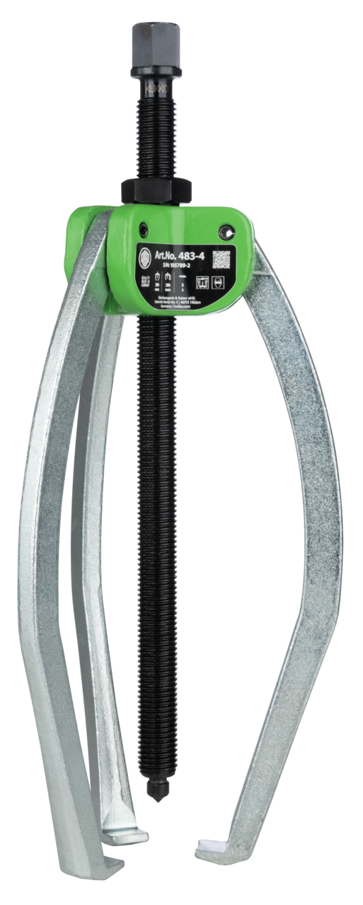 kukko 483-4 handy 3-arm puller 200 x 200 mm with autogrip for pulling bearings, gears, and discs from tight and hard-to-reach spaces