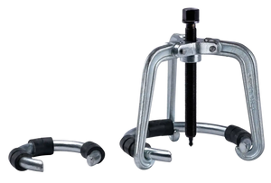 Heavy-duty steel bearing puller tool with interchangeable arms for industrial use