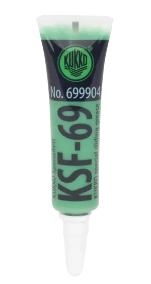 KUKKO KSF-69 green industrial sliding grease tube with nozzle, No. 699904 labeling