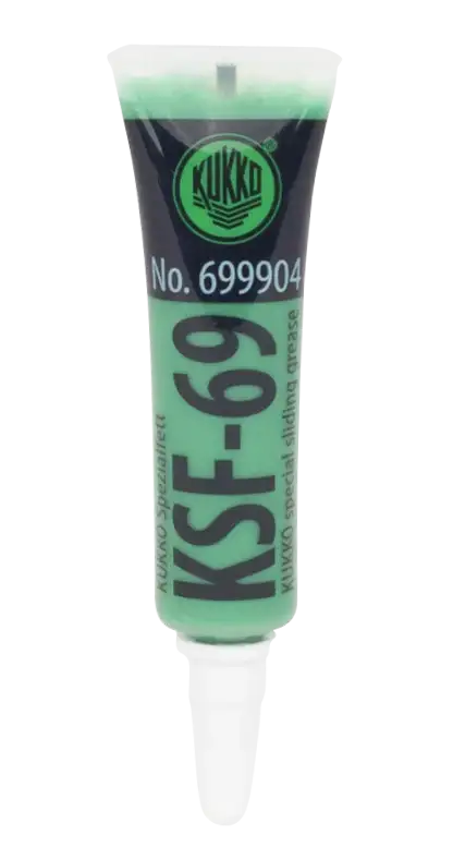 KUKKO KSF-69 green industrial sliding grease tube with nozzle, No. 699904 labeling