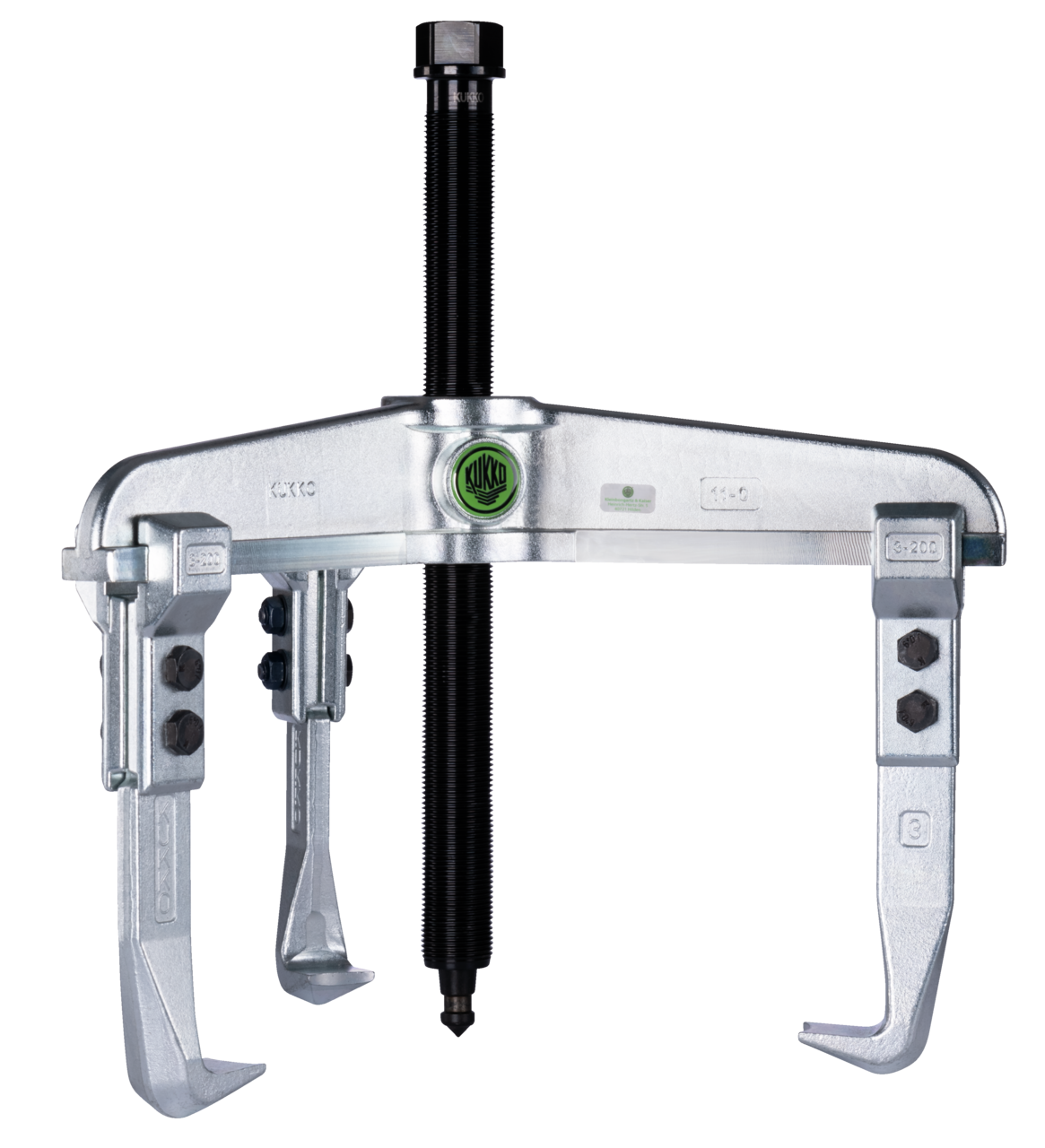 kukko 11-1-a3 extra strong 3-arm universal puller 520 x 300 mm for pulling heavy bearings, gears, and discs in all common sizes for crafts, workshops, and industry