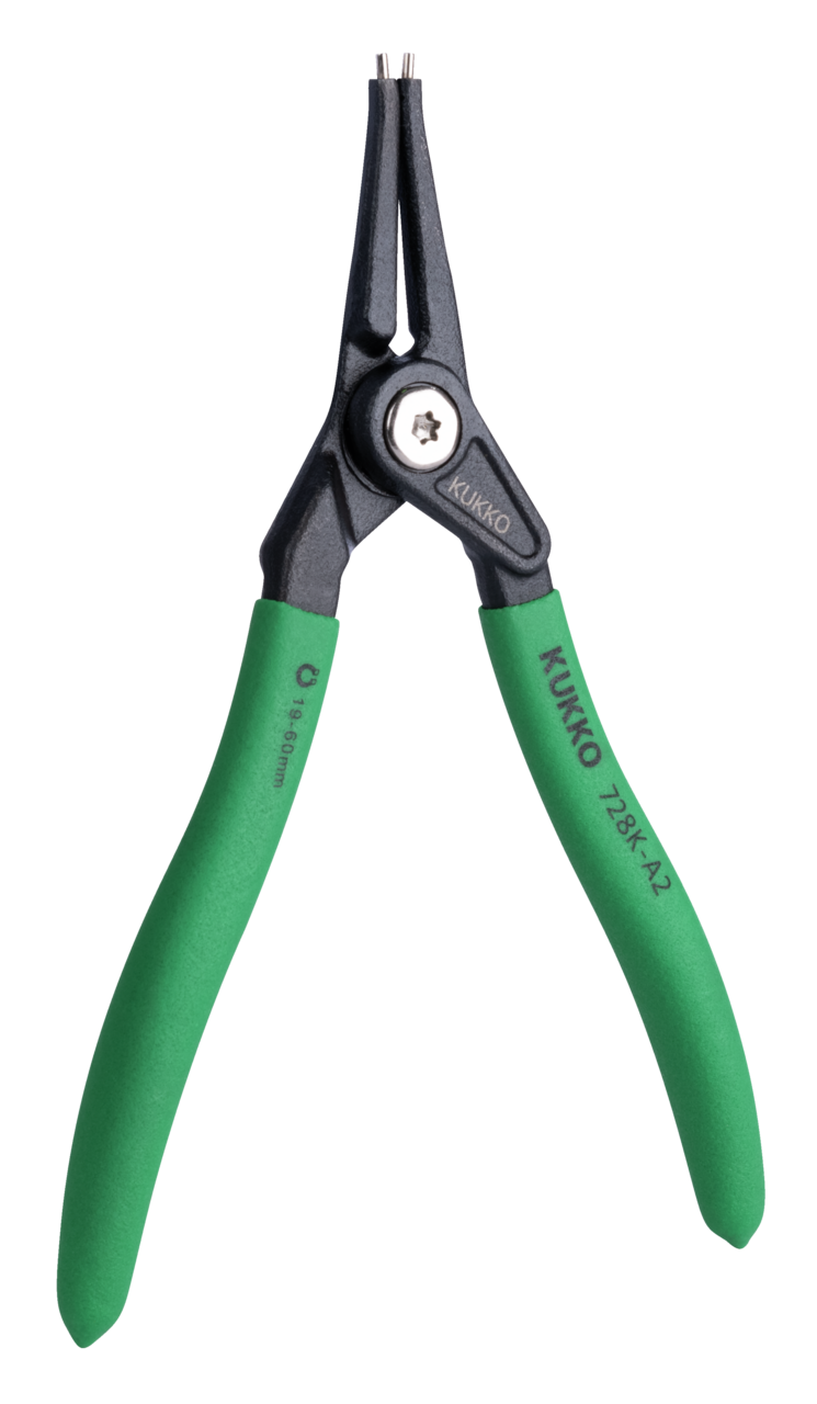 kukko 728k-a1 circlip pliers for outer rings, straight for external rings are used for the assembly and disassembly of retaining rings on shafts in crafts, ind