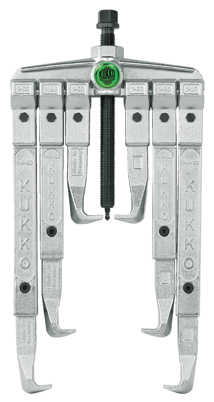 kukko 20-30-p3 2-arm universal puller with adjustable trigger hook in set for particularly safe removal of bearings, gears, and discs in all common sizes for crafts, workshops, a