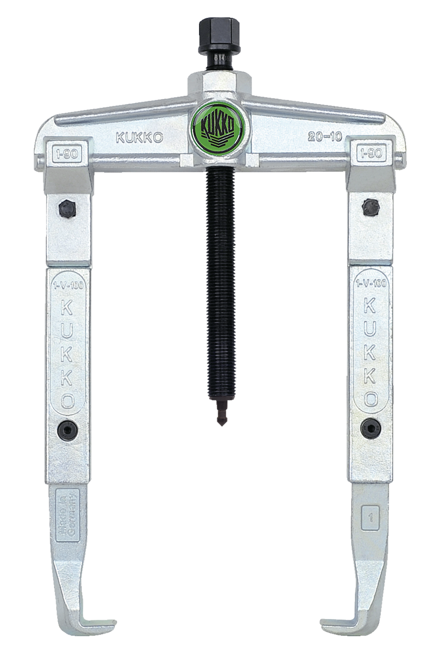 kukko 20-10-2 2-jaw universal puller, up to 120 mm spread, 200 mm reach with extended jaws for pulling out deeply seated bearings, gears, and disks in all common sizes for crafts, workshops, and