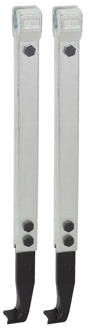 Industrial steel puller arms with hex bolts, heavy-duty shop tool components