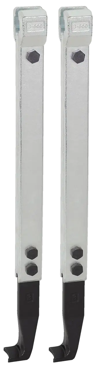 Industrial steel puller arms with hex bolts, heavy-duty shop tool components