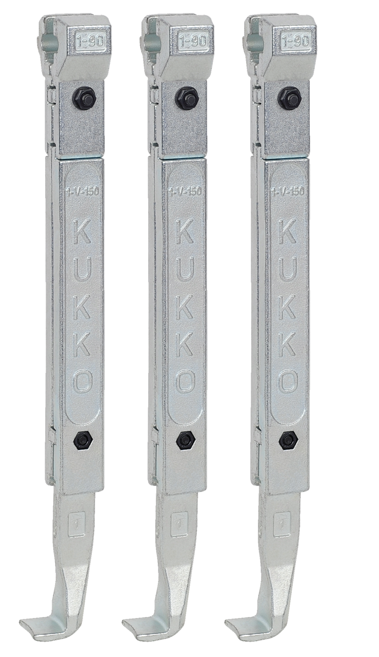 kukko 1-250-s standard puller jaws (set, total length 282 mm) for 3-jaw universal pullers