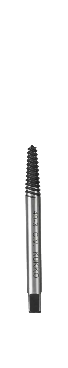 Steel screw extractor with spiral flutes for removing broken bolts or fasteners