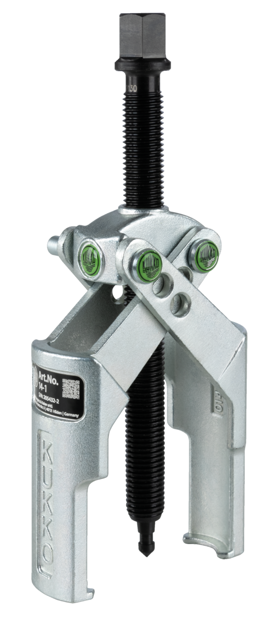 kukko 14-1 2-arm puller 6-100 x 85 mm with self-clamping, intersecting puller legs for extracting sprockets, pulleys, bearings, and similar components in tight spaces