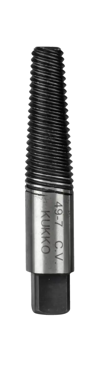 Steel screw extractor tool with spiral flutes for removing damaged bolts