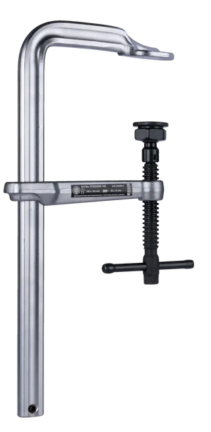 Heavy-duty F clamp with adjustable jaw for industrial woodworking or metalworking projects