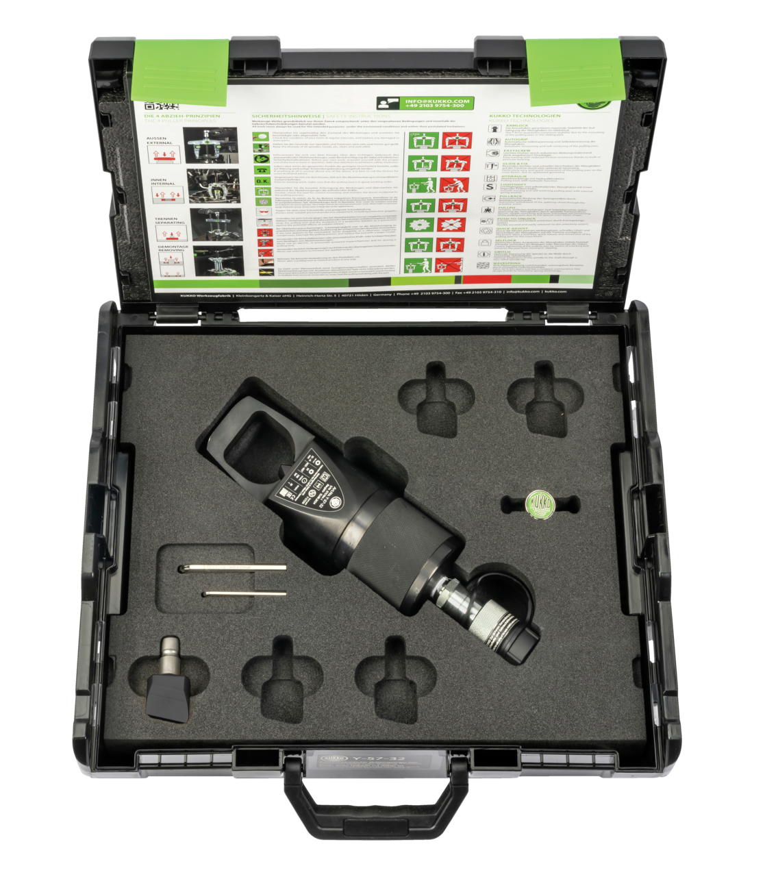 kukko y-57-32 single-blade, pump-hydraulic nut splitter span 32-41 mm for splitting stubbornly stuck, rusted, or overtightened nuts of all quality classes