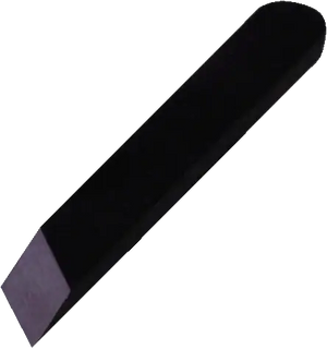 Black plastic pry bar tool for shop or industrial use, angled tip, isolated on white background