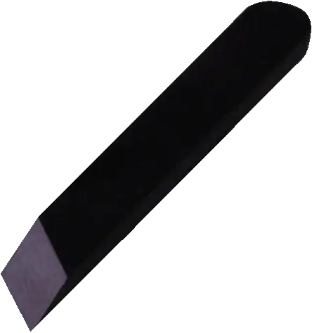 Black plastic pry bar tool for shop or industrial use, angled tip, isolated on white background