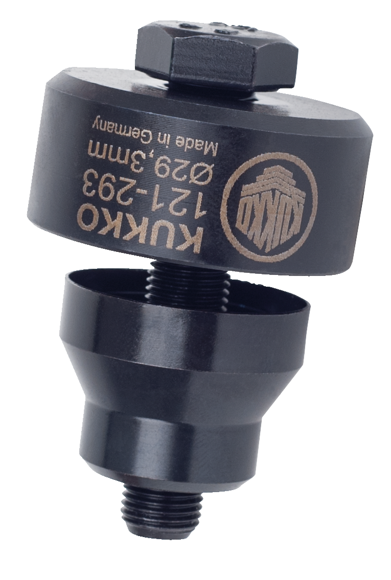 kukko 121-293 screw punch ø 29.3 mm for uniformly punching plastic support rods for distance sensors as well as for stamping holes in thin-w