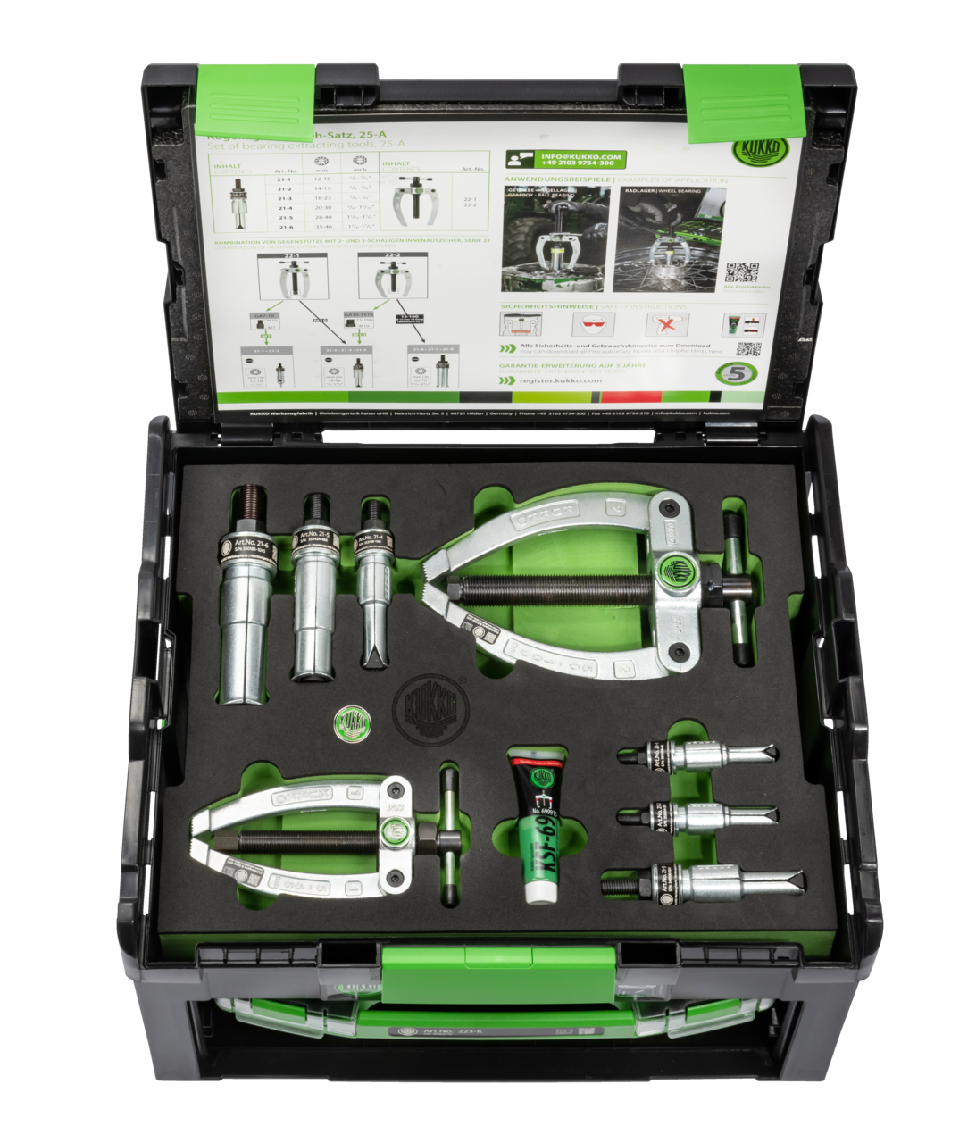 kukko 28-c sliding hammer, counter stay ø 12-46 mm for non-contact extraction of internal bearings, bearing outer rings, and bushings as well as components
