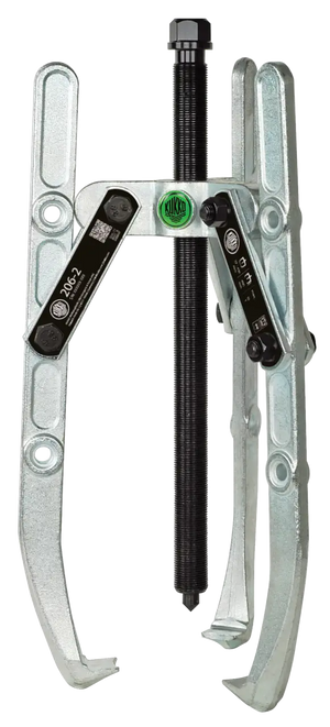 Three-jaw metal gear puller tool with central threaded rod for industrial and automotive use