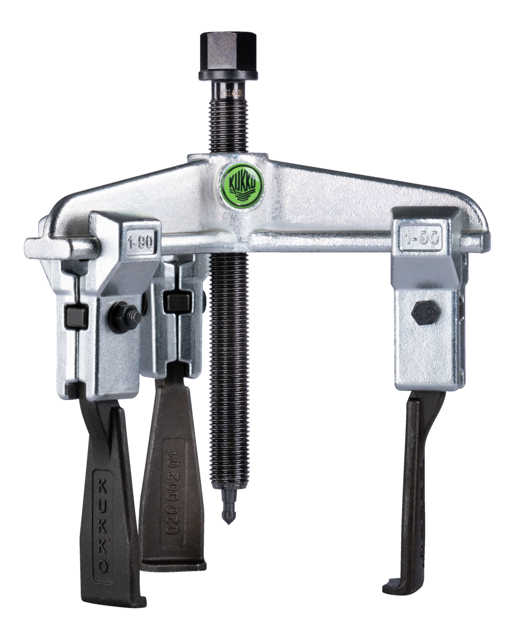 kukko 30-1-s-t 3-arm universal puller 90 x 100 mm with extremely narrow puller hooks for securely pulling gear wheels, bearings, sprockets, synchronizers, and similar components