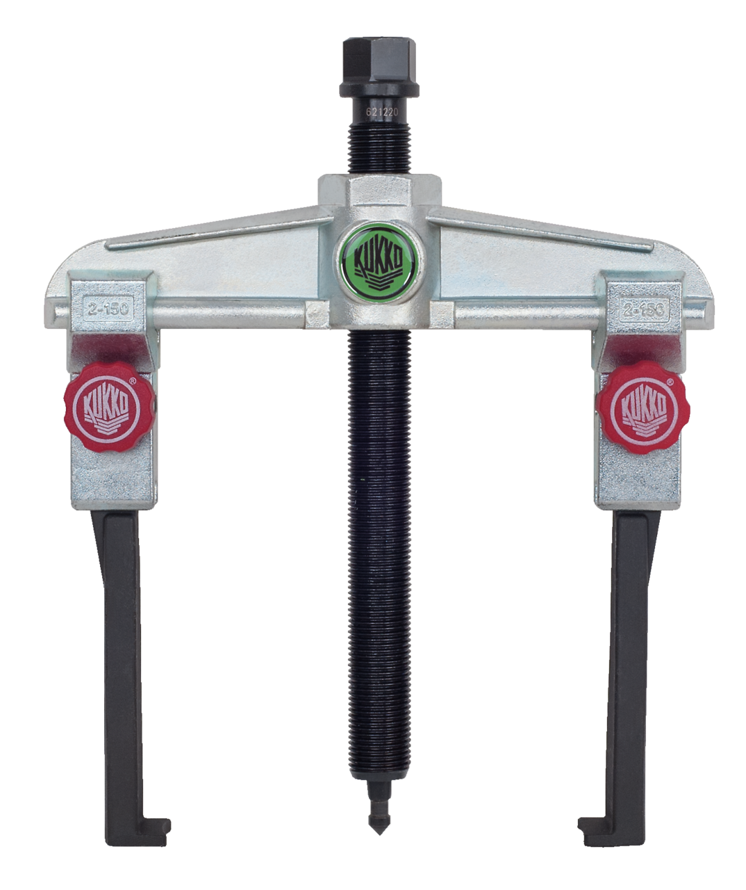 kukko 20-2+s 2-arm universal puller 160 x 150 mm with narrow, quick-adjustable trigger hooks for safe and user-friendly removal of bearings, gears, and discs in all common sizes for craft, workshop