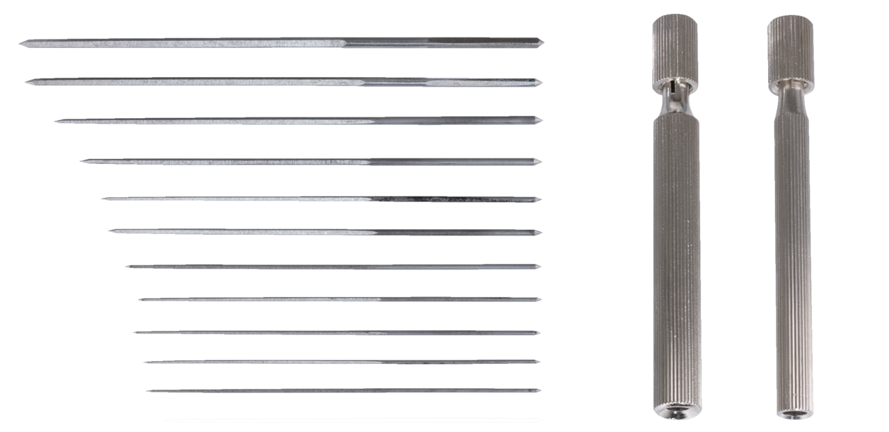 kukko 245-004 dowel pins set, 12-piece, 0.6 - 1.9 mm for cleaning nozzles