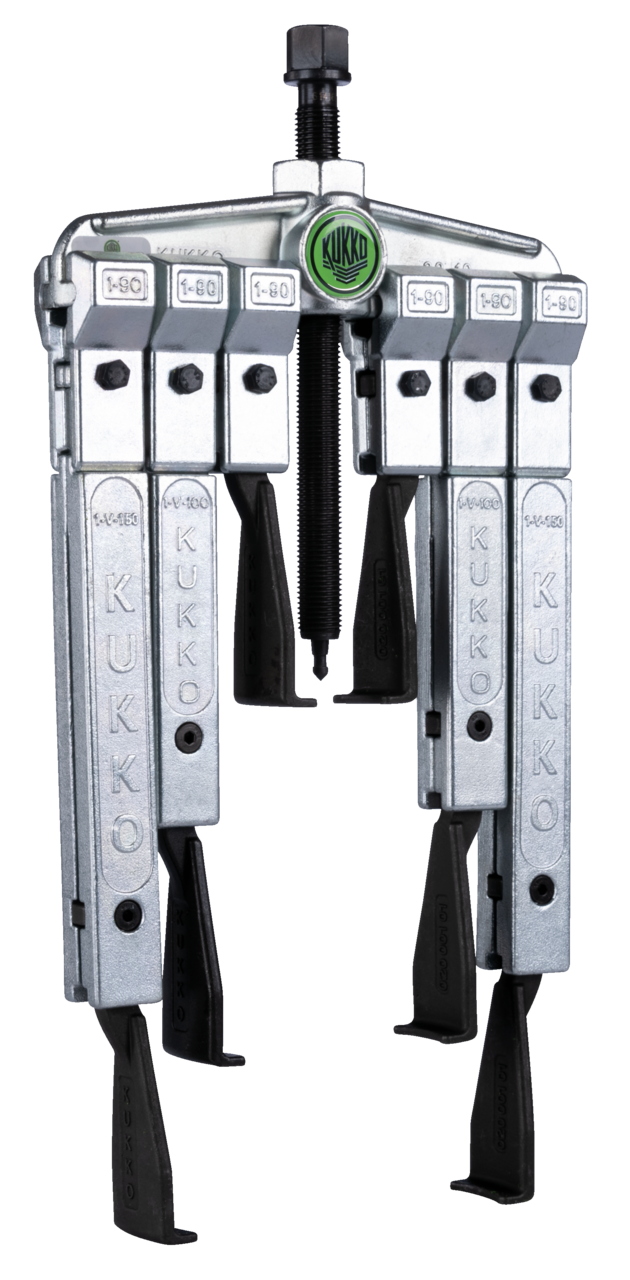 kukko 20-30-sp 2-arm universal puller with narrow trigger hook in set for safely pulling bearings, gears, and discs in all common sizes for crafts, workshops, and industry