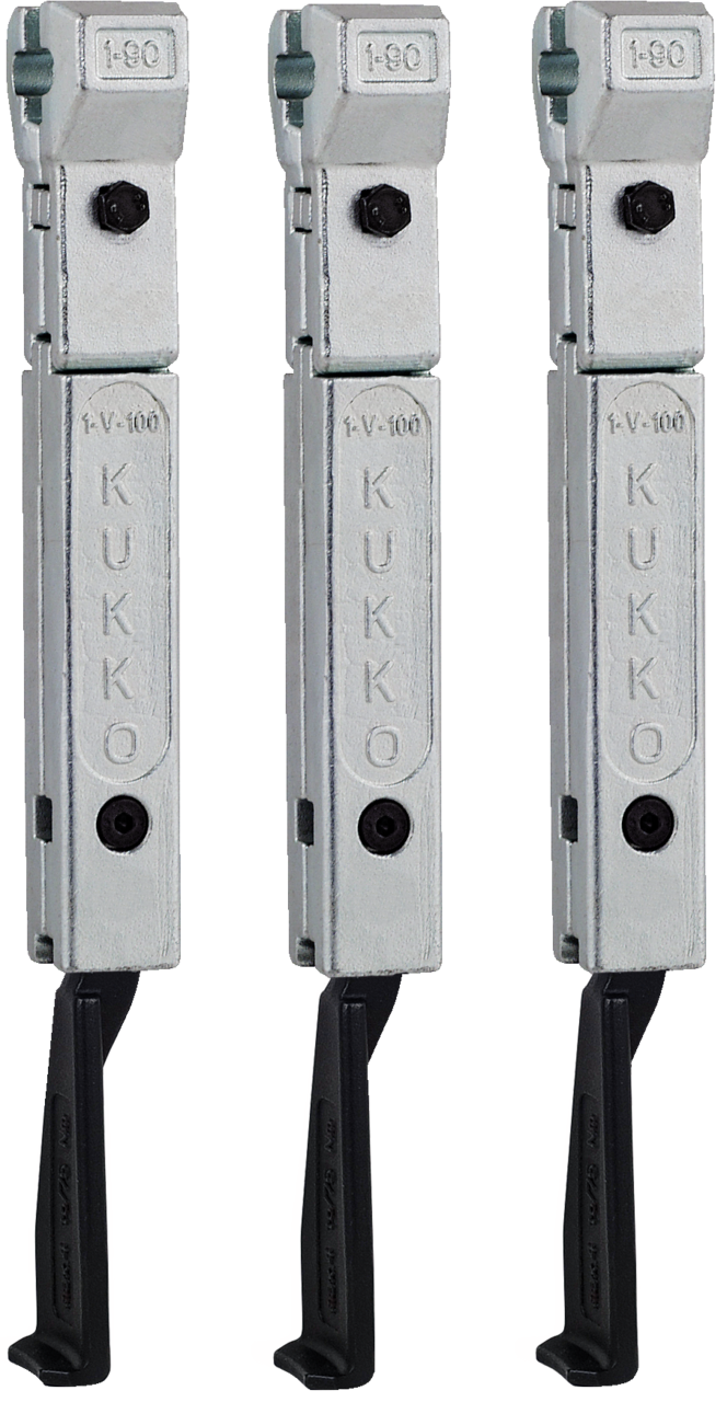 kukko 1-194-s extremely narrow puller jaws (set, total length 227 mm) for 3-jaw universal pullers