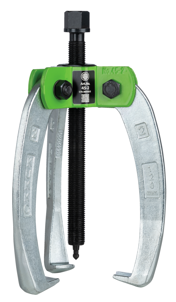 kukko 45-2 handy, 3-arm industrial puller 120 x 120 mm with power-transmitting and self-centering puller legs for pulling bearings, gears, and discs in all common sizes for crafts, workshops, and industry