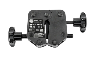 Heavy-duty adjustable industrial clamp tool with black finish and dual handles