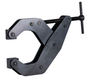 Heavy-duty C-clamp shop tool with adjustable screw, industrial steel construction
