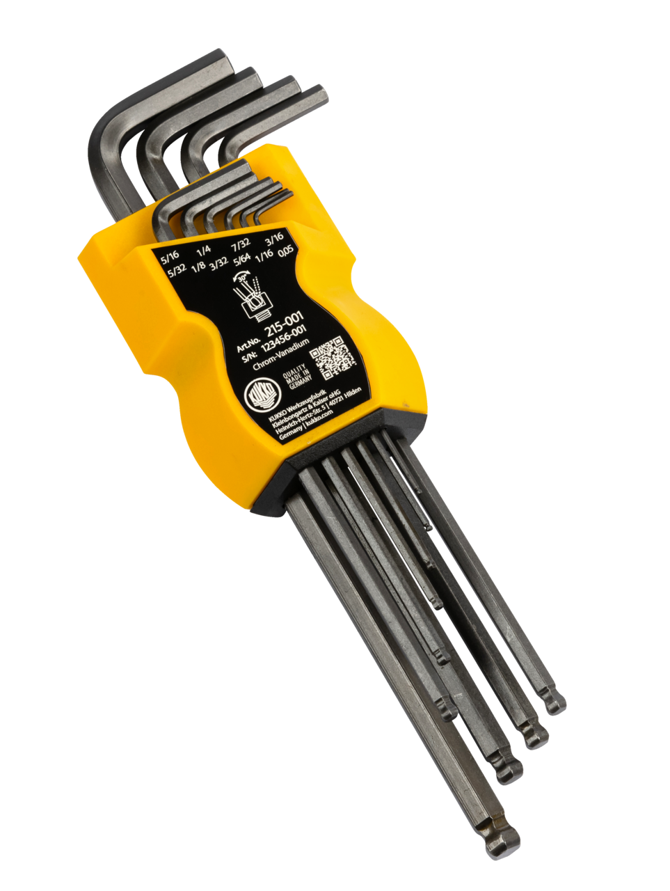 kukko 215-001 offset screwdriver with ball head in turnus clip for operating hard-to-reach screw heads in workshops, industry, and crafts