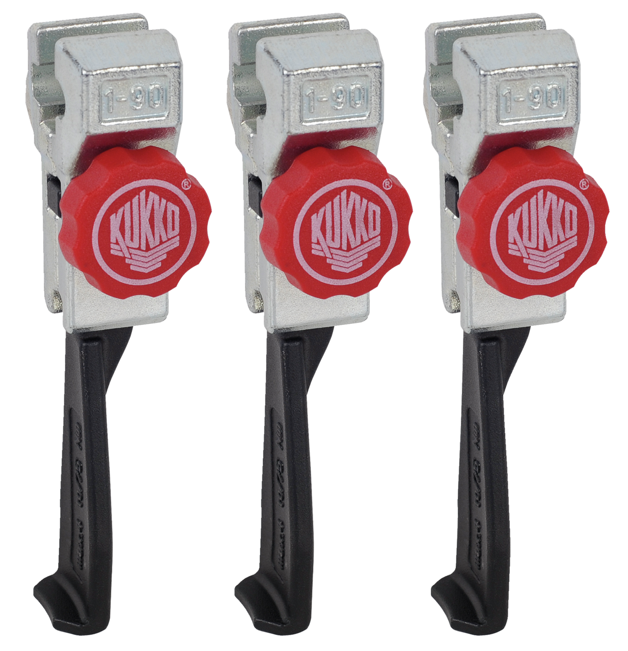 kukko 1-95-s extremely narrow, quickly adjustable jaws (set, total length 127 mm) for 3-jaw universal pullers