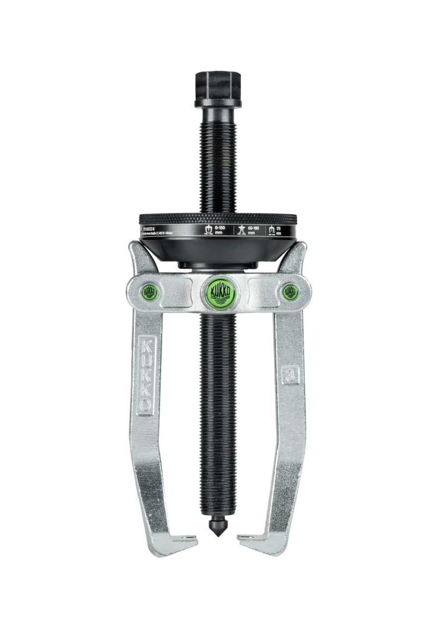kukko 220-3 2-jaw puller with conical self-tensioning, up to 120 mm spread, 120 mm reach for concentric removal of bearings, gears, and discs in all common sizes for crafts, workshops, and indu
