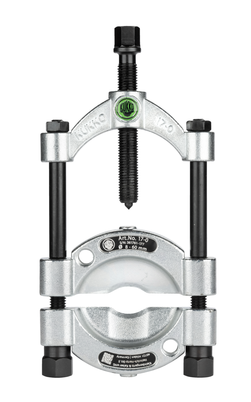 kukko 17-0 cutting device with quick clamping spindle ø 8-60 mm for pulling ball bearings, roller bearings, inner rings, and other flat-lying parts in crafts, industry,
