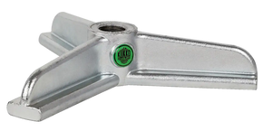 Three-arm metal puller head with threaded center and Kukko logo, industrial tool part