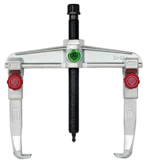 Heavy-duty Kukko two-jaw gear puller for industrial shop tool applications, isolated on black
