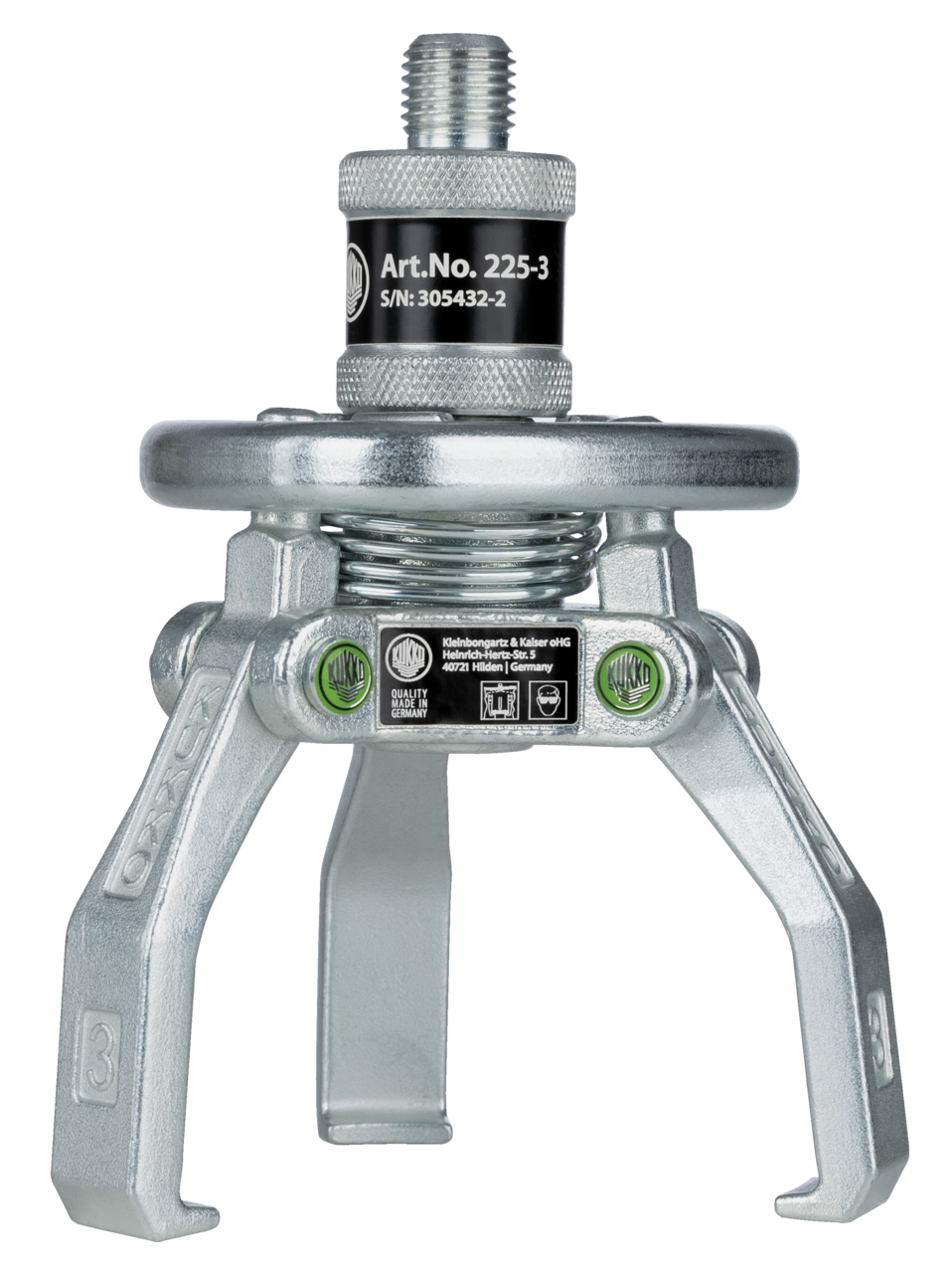 kukko 225-3 3-arm puller with self-centering puller legs for extracting bearings, gears, and discs