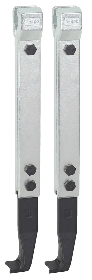 Pair of industrial steel tool holders with bolts, suitable for heavy-duty shop equipment