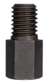 Metal hex coupling nut with male threaded stud for industrial tools and power transmission