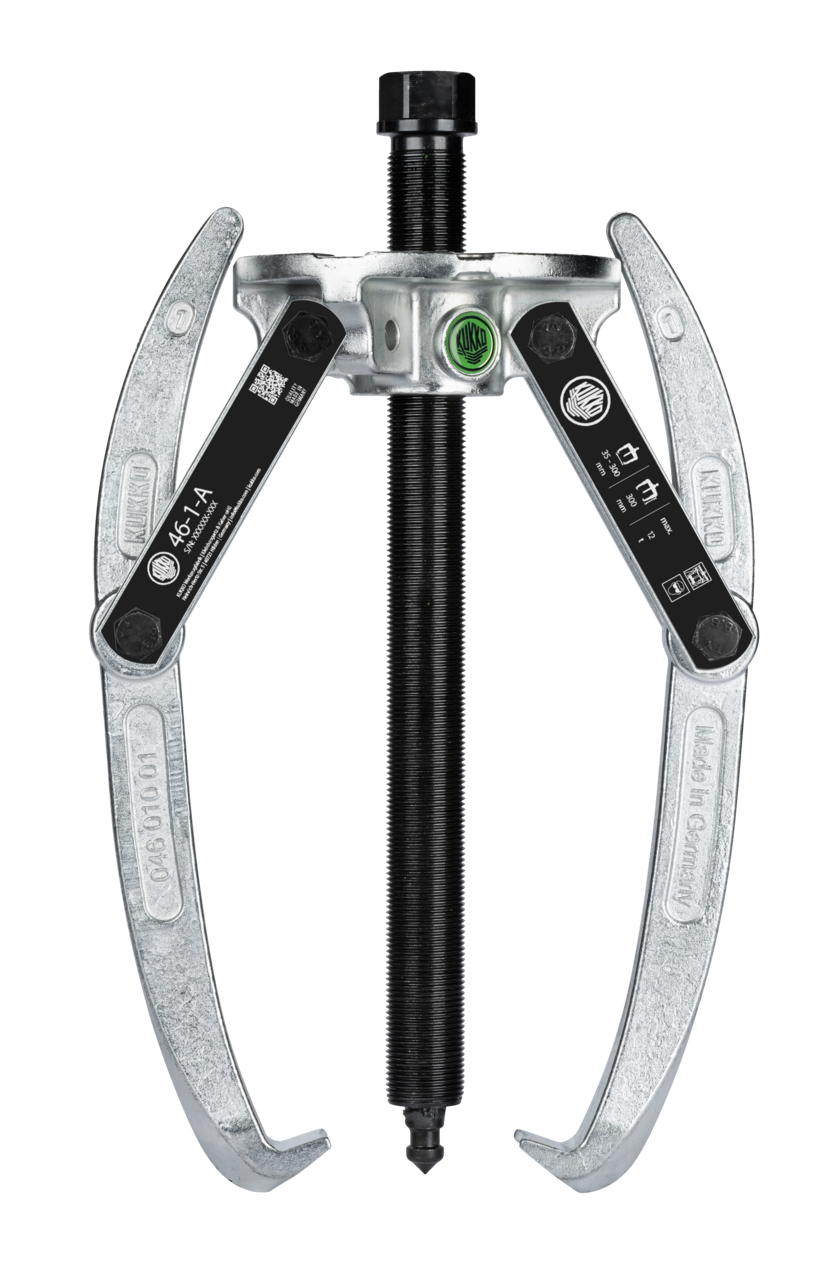 kukko 46-1-a heavy-duty, 2-arm universal puller 300 x 300 mm with swiveling puller legs and combination crosshead for crafts, workshops, and industry