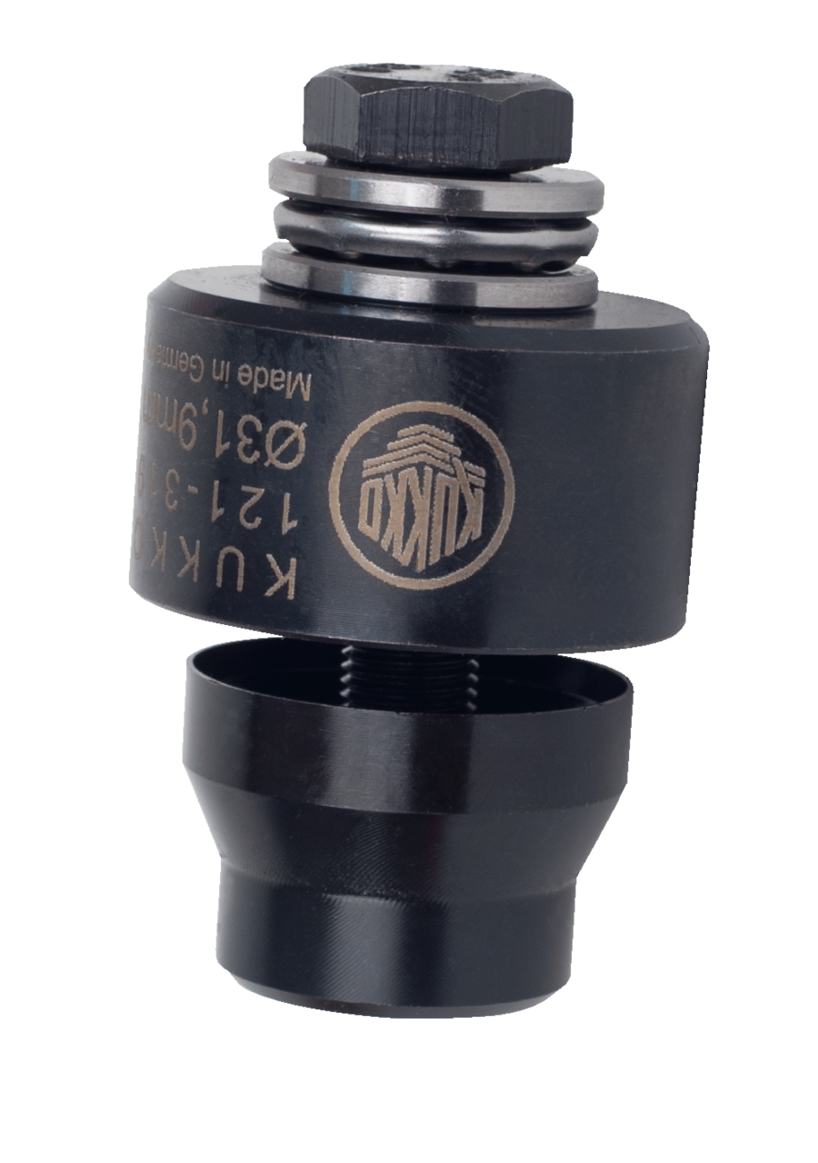 kukko 121-319 screw punch ø 31.9 mm for uniformly punching plastic support rods for distance sensors as well as for stamping holes in thin-w