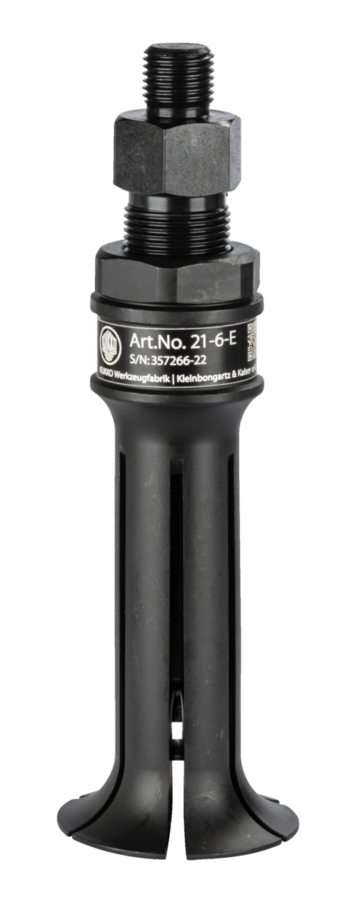 kukko 21-6-e segment inner extractor ø 48-63 mm for extracting flush-mounted bearings, bearing outer rings, bushings, and seals in craft, workshop, and