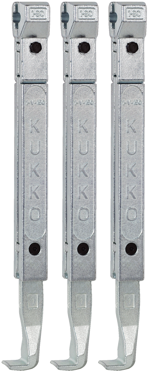 kukko 1-190-s standard puller jaws (set, total length 232 mm) for 3-jaw universal pullers