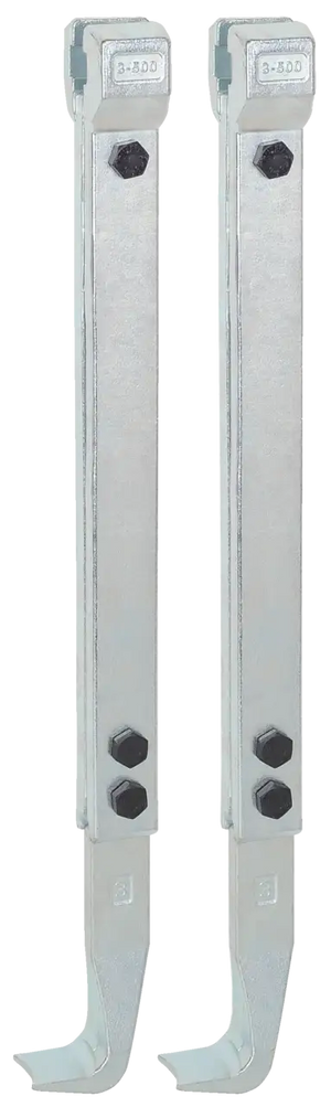 Pair of heavy-duty metal cable or conduit clamps with bolts for industrial installation