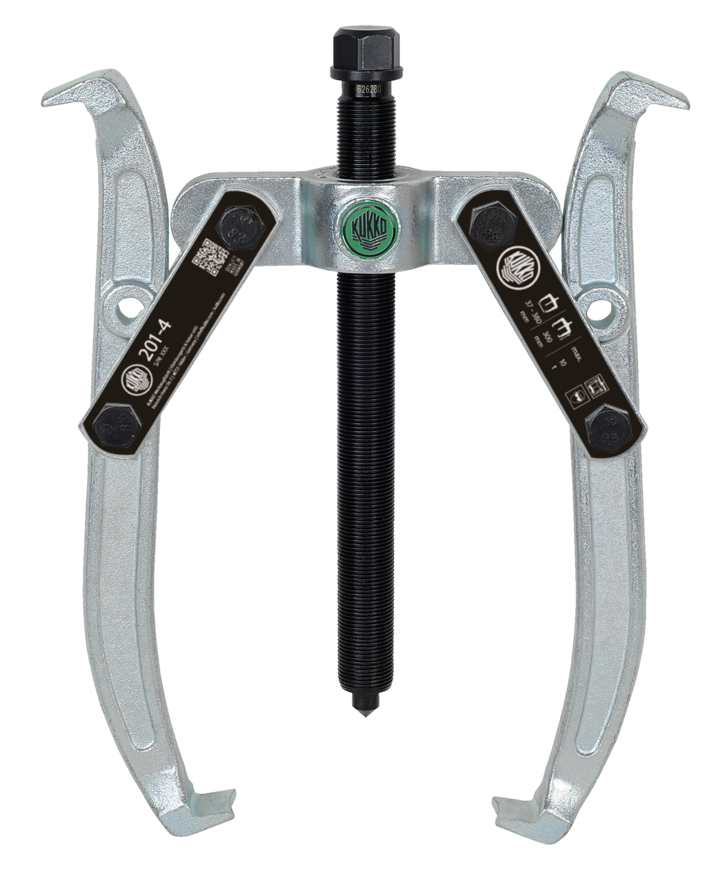 kukko 201-4 2-armed lug puller 380 x 300 mm with oscillating and reversible puller legs for centric pulling of bearings, gears, and discs in all common sizes for craft, workshop, and industry