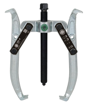 Three-jaw gear puller tool with metal arms and central threaded spindle, Kukko branded